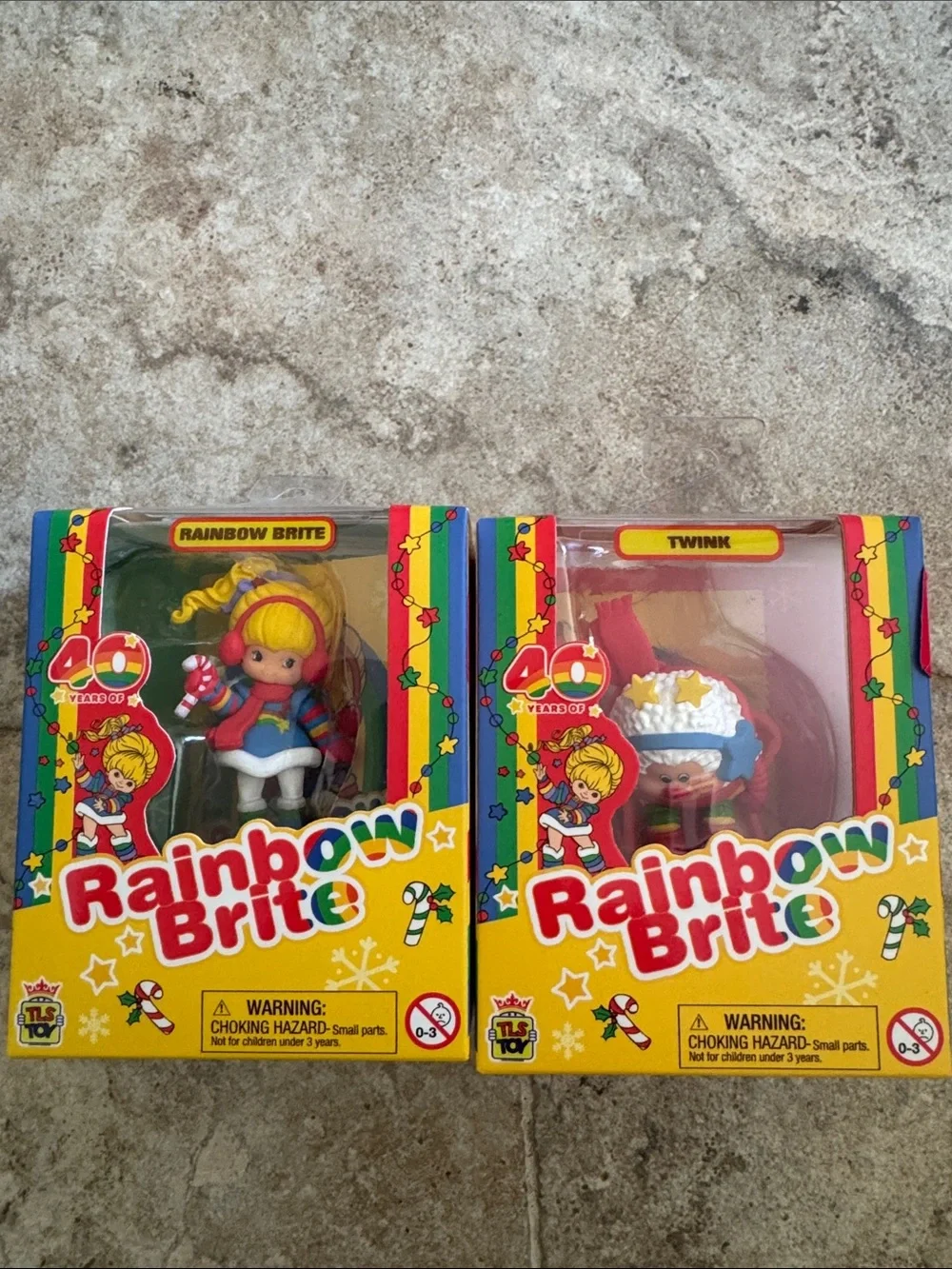 Rainbow Brite & Twink Figures - 40 year anniversary holiday Christmas edition